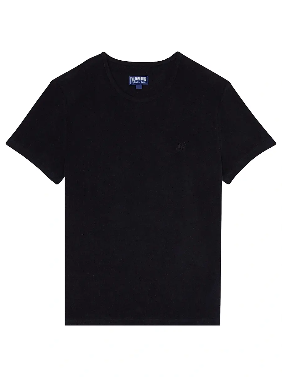 Vilebrequin Men's Cotton-Blend Crewneck T-Shirt - Black | Image 1 Vilebrequin Men's Cotton-Blend Crewneck T-Shirt - Black | Image 1