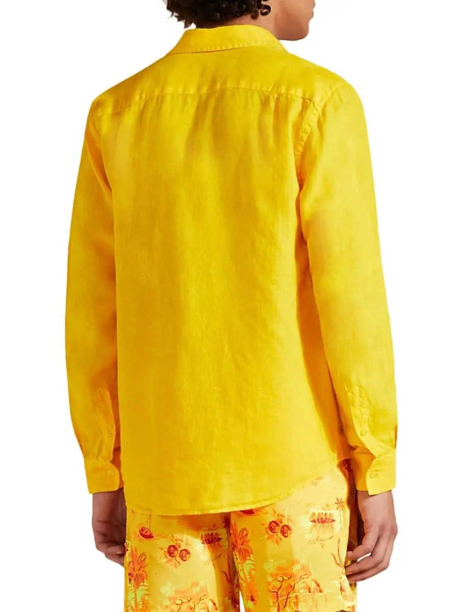 Vilebrequin Men's Long-Sleeve Linen Shirt | Thumbnail 5