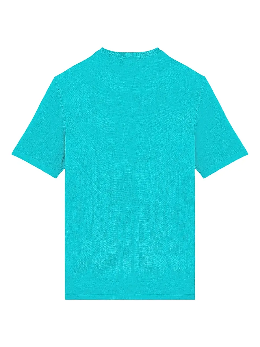 Vilebrequin Men's Big Turtle Silk & Cotton T-Shirt - Vertdisco | Thumbnail 3 Vilebrequin Men's Big Turtle Silk & Cotton T-Shirt - Vertdisco | Thumbnail 3