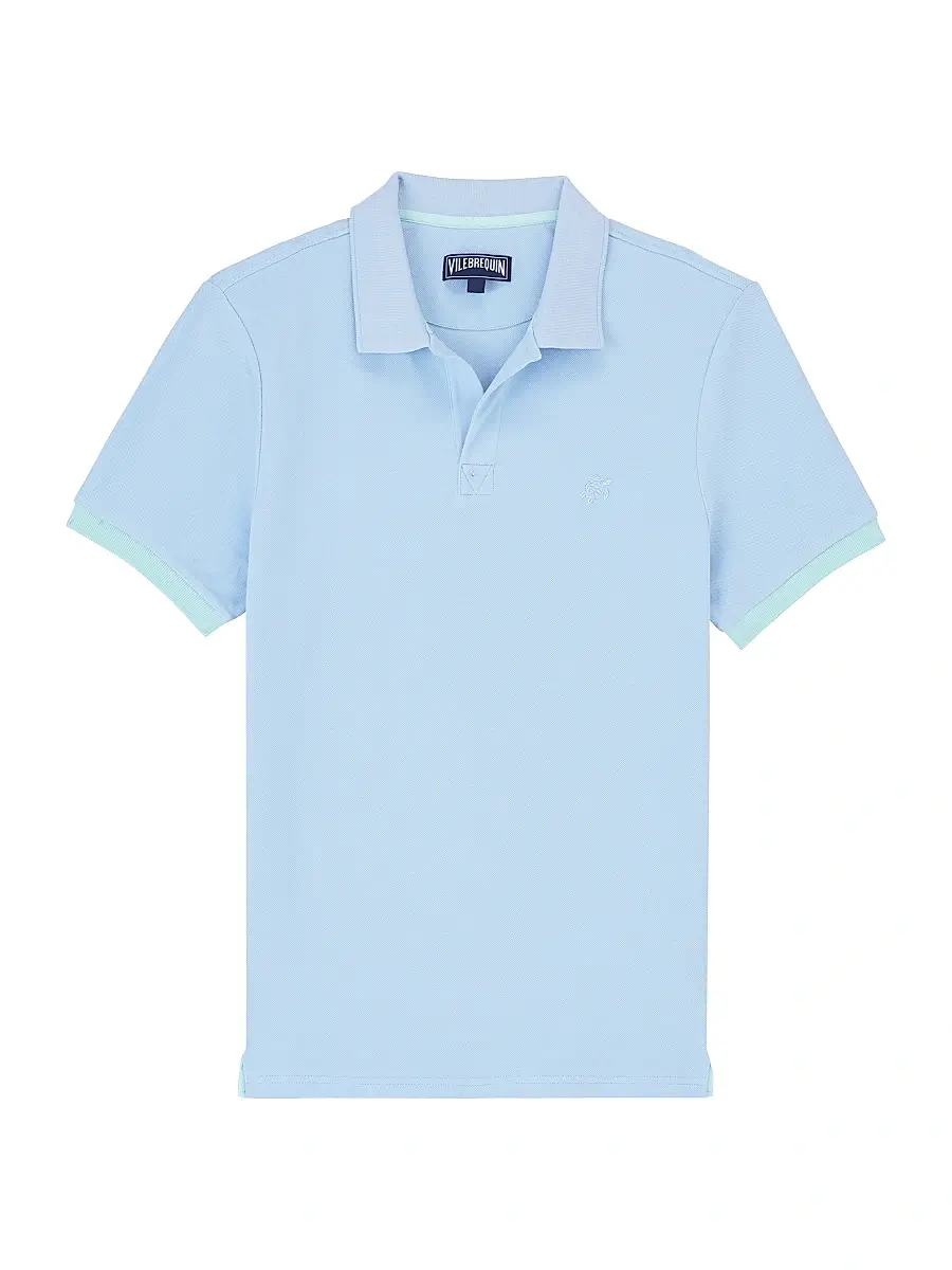 Vilebrequin Men's Cotton Polo Shirt - Light Blue | Image 1 Vilebrequin Men's Cotton Polo Shirt - Light Blue | Image 1
