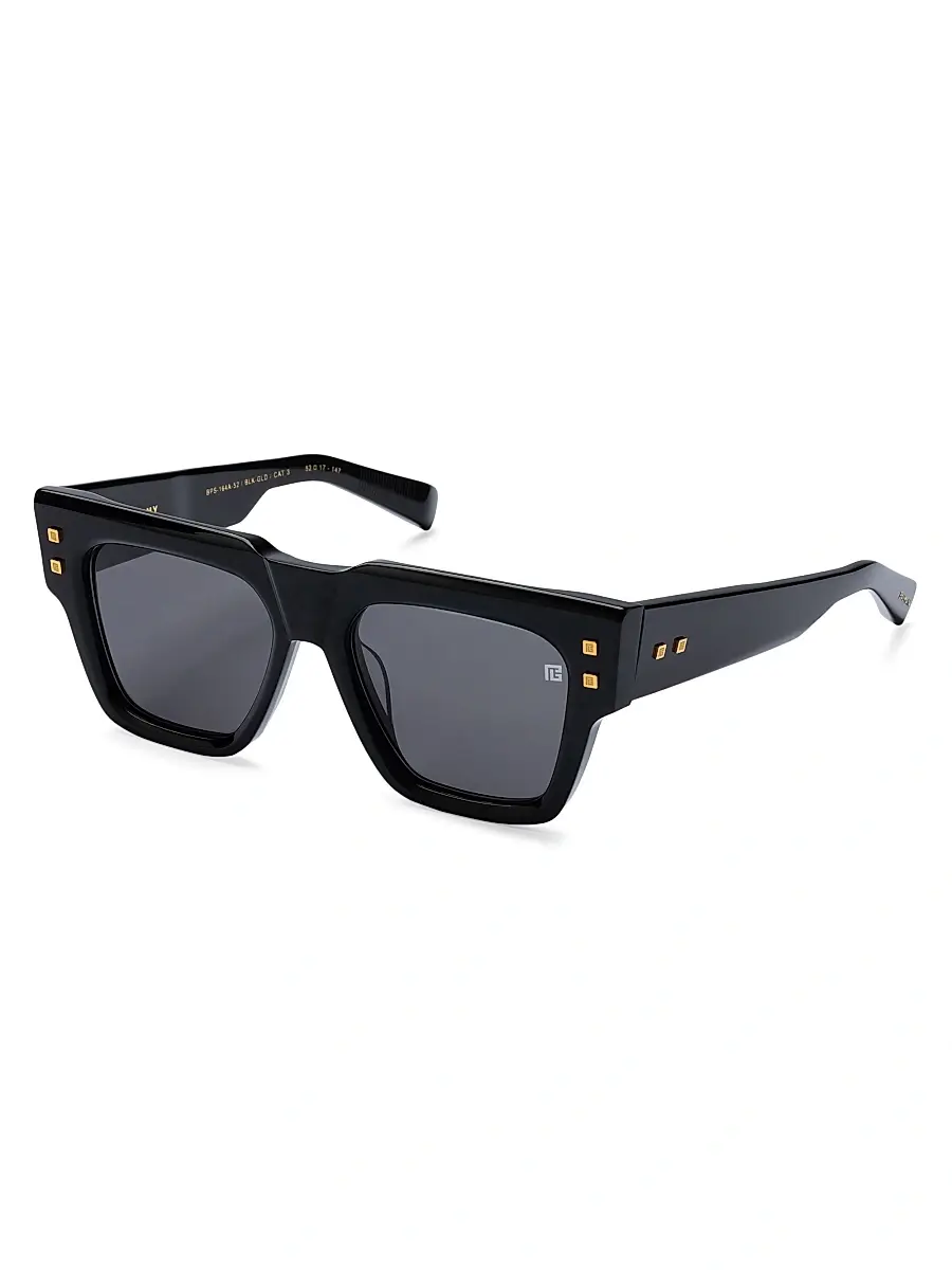 Balmain Women's B-Army 52MM Geometric Sunglasses - Black Gold Black | Image 1 Balmain Women's B-Army 52MM Geometric Sunglasses - Black Gold Black | Image 1