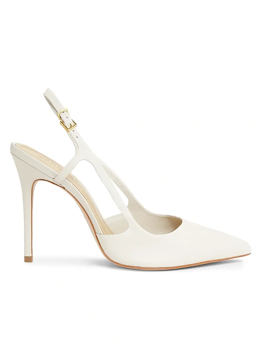 Schutz Women's Boris 0MM Leather Slingback Pumps - Pearl | Image 1 Schutz Women's Boris 0MM Leather Slingback Pumps - Pearl | Image 1