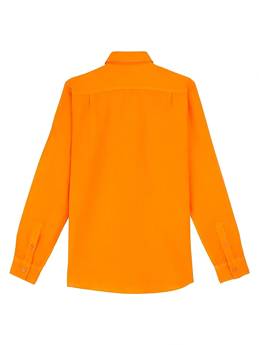 Vilebrequin Men's Long-Sleeve Linen Shirt | Thumbnail 3 Vilebrequin Men's Long-Sleeve Linen Shirt | Thumbnail 3