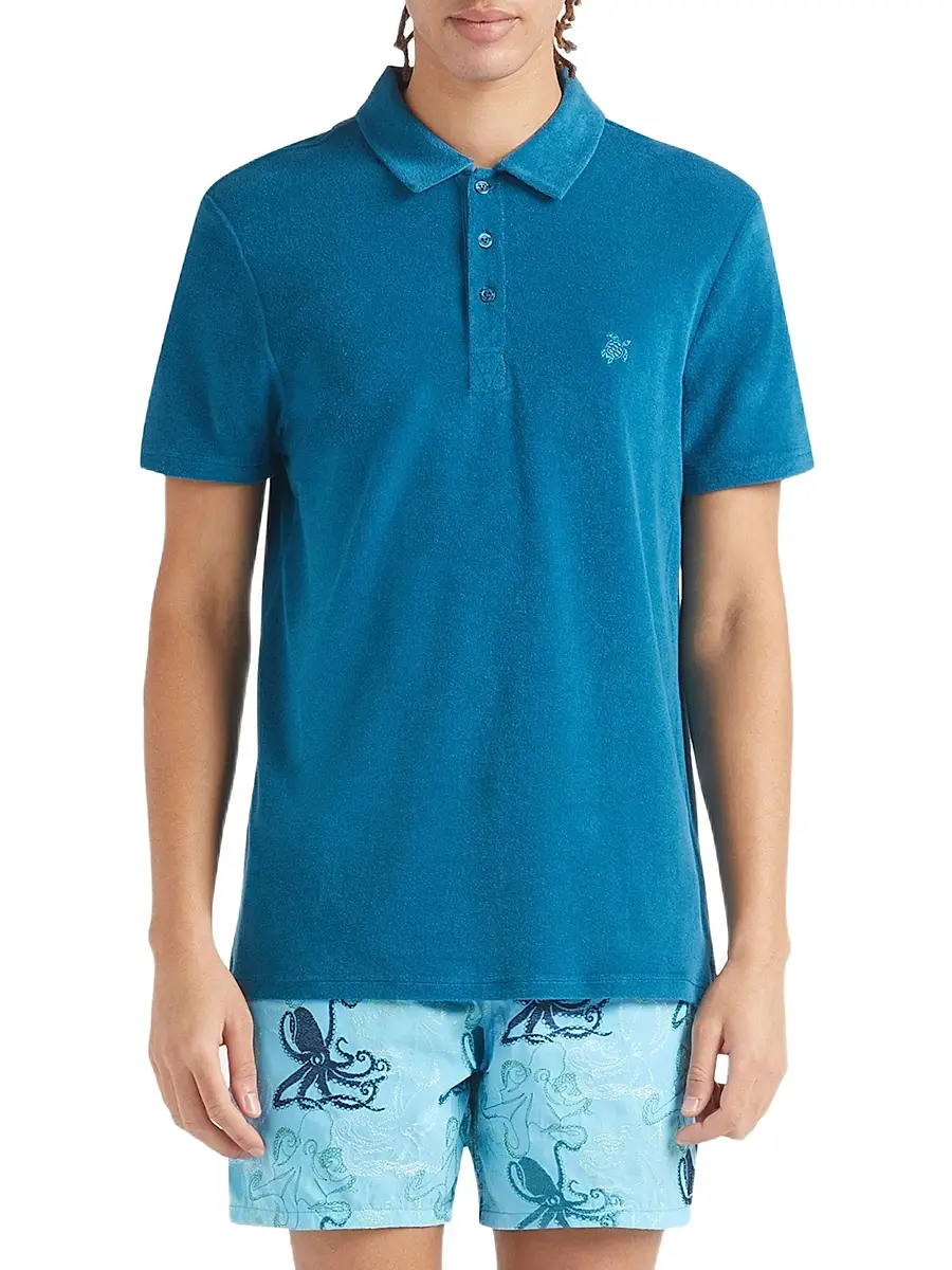 Vilebrequin Men's Terry Cloth Polo Shirt | Thumbnail 4