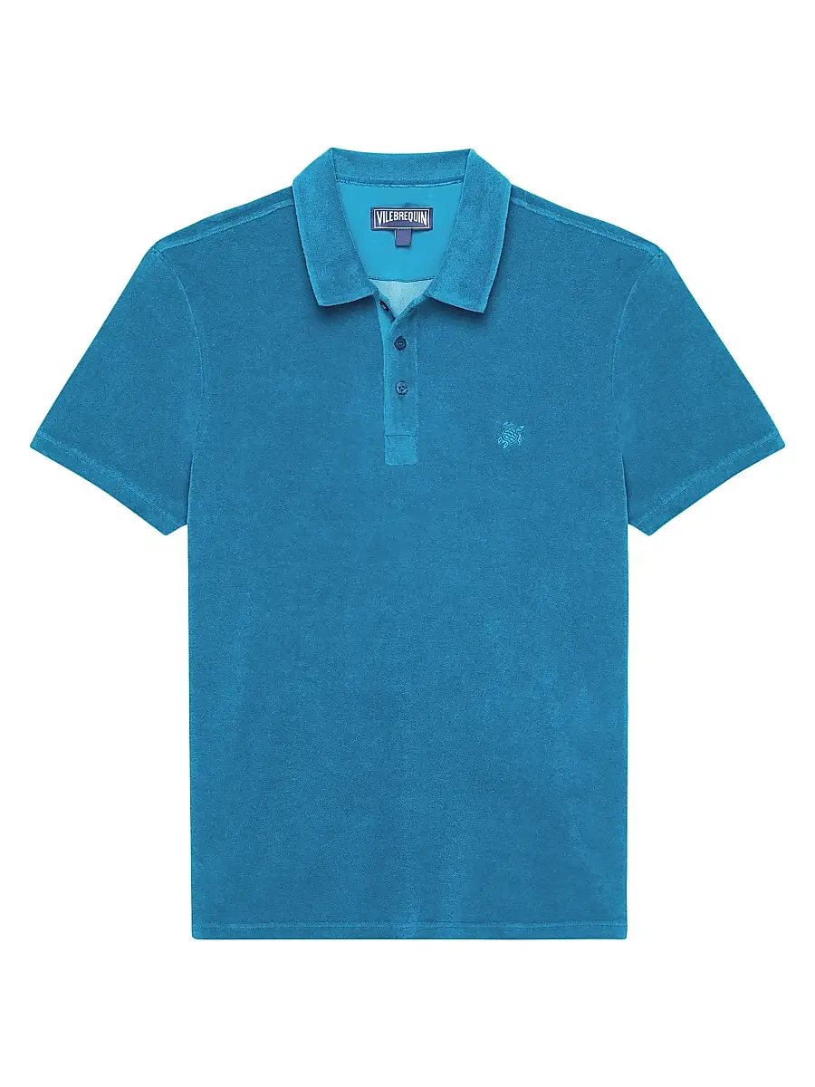 Vilebrequin Men's Terry Cloth Polo Shirt - Paon | Image 1 Vilebrequin Men's Terry Cloth Polo Shirt - Paon | Image 1