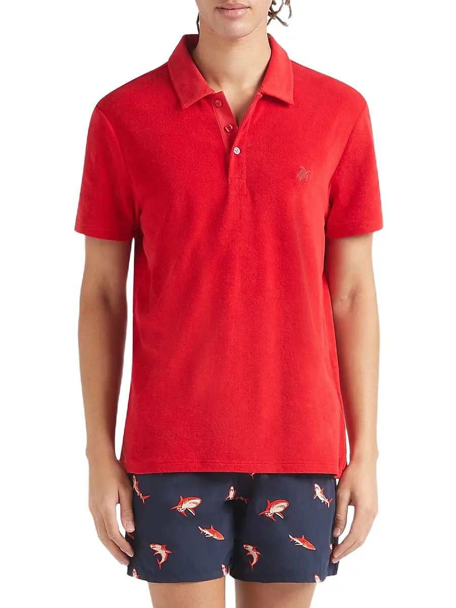 Vilebrequin Men's Terry Cloth Polo Shirt | Thumbnail 4 Vilebrequin Men's Terry Cloth Polo Shirt | Thumbnail 4