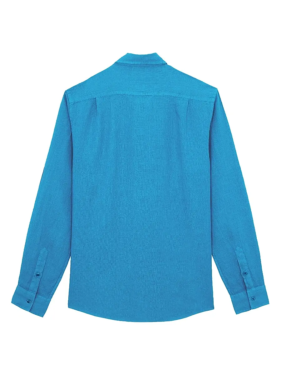 Vilebrequin Men's Long-Sleeve Linen Shirt | Thumbnail 3 Vilebrequin Men's Long-Sleeve Linen Shirt | Thumbnail 3