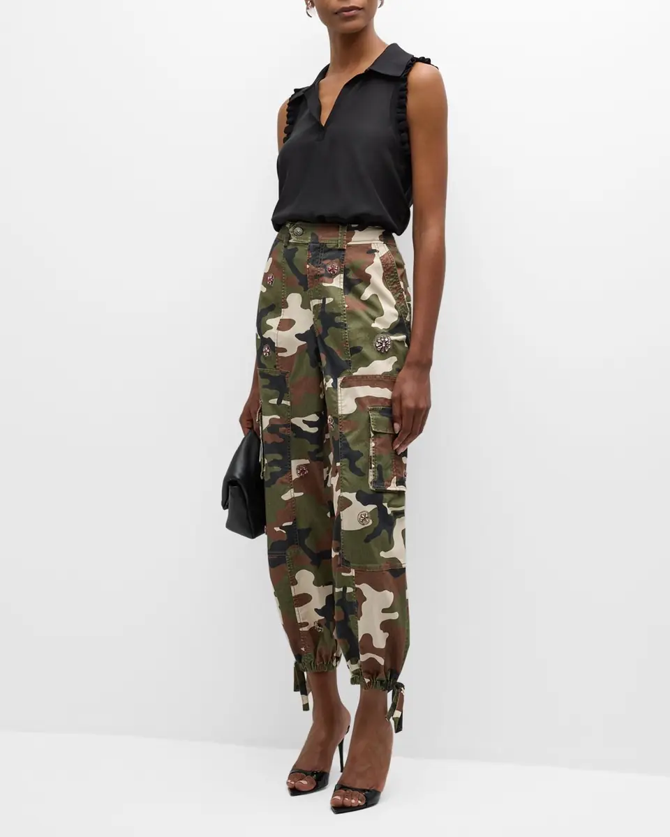 Cinq à Sept Love Camo Zola Embellished Twill Pants | Thumbnail 2 Cinq à Sept Love Camo Zola Embellished Twill Pants | Thumbnail 2