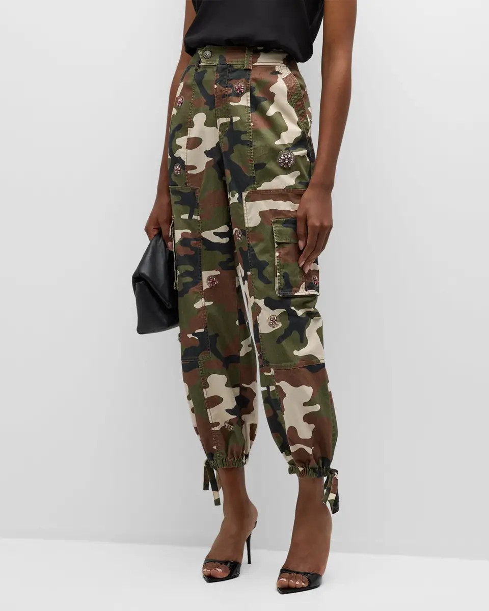 Cinq à Sept Love Camo Zola Embellished Twill Pants | Thumbnail 4 Cinq à Sept Love Camo Zola Embellished Twill Pants | Thumbnail 4