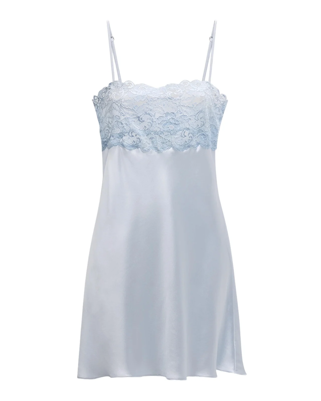Bijoux Lace-Trim Silk Chemise Bijoux Lace-Trim Silk Chemise