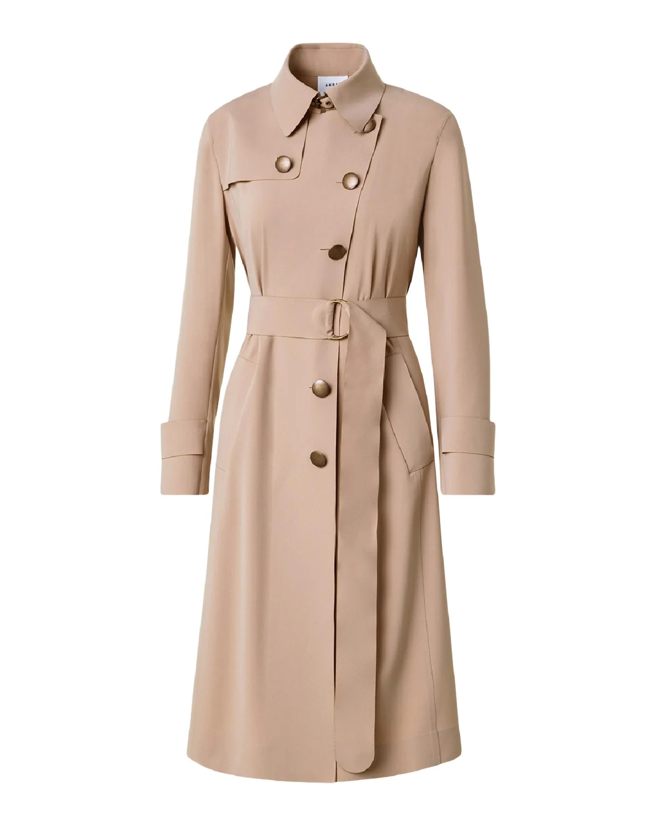 Techno Laser Cut Crepe Belted Trench Coat