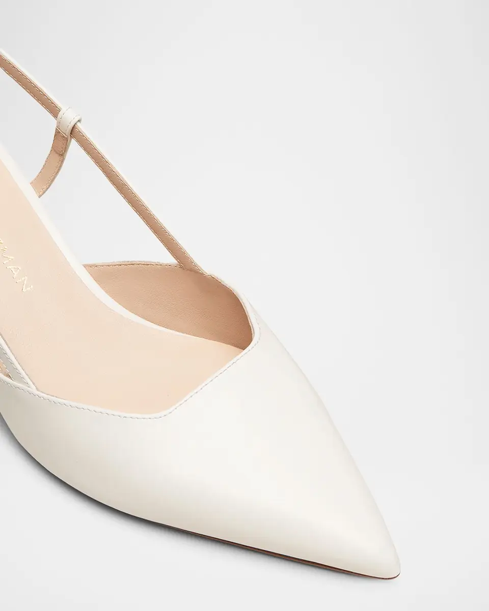 Stuart Weitzman Vinnie Leather Kitten Slingback Pumps | Thumbnail 3 Stuart Weitzman Vinnie Leather Kitten Slingback Pumps | Thumbnail 3