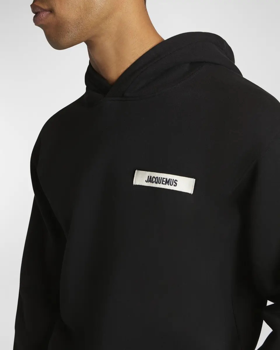 Jacquemus Men's Grosgrain Logo Hoodie | Thumbnail 7