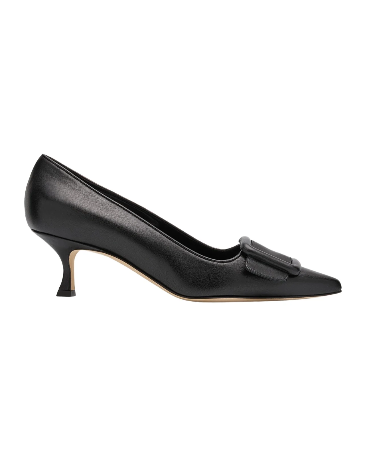 Maysale Leather Buckle Kitten Pumps Maysale Leather Buckle Kitten Pumps