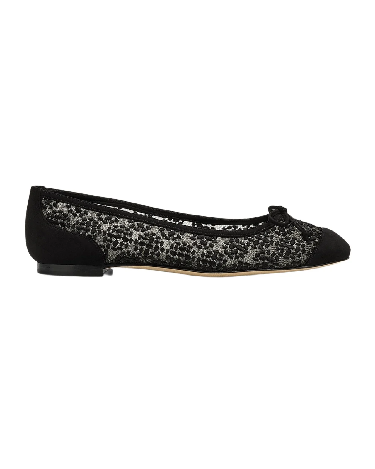 Capbal Lace Cap-Toe Ballerina Flats