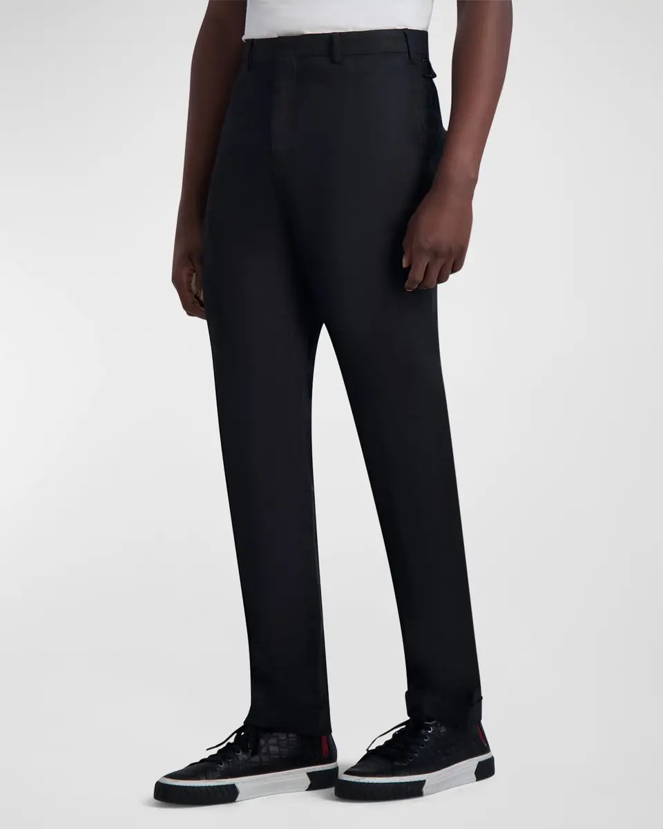 Karl Lagerfeld Paris Men's Linen-Blend Trousers | Thumbnail 2