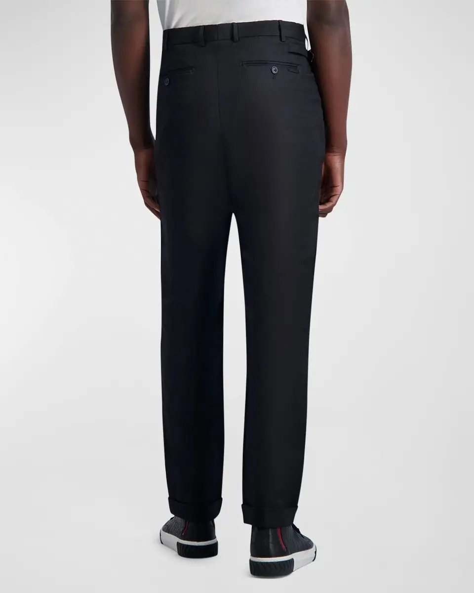 Karl Lagerfeld Paris Men's Linen-Blend Trousers | Thumbnail 3