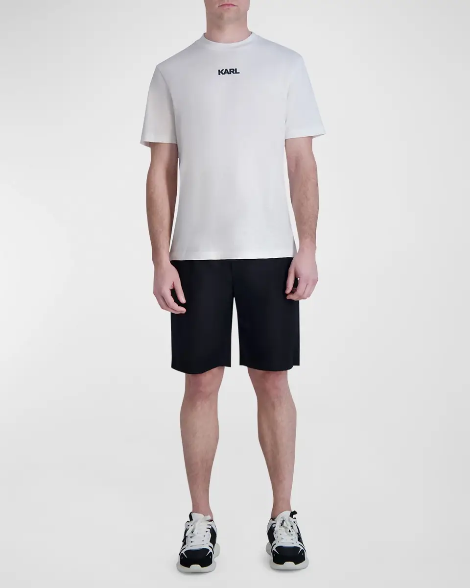 Karl Lagerfeld Paris Men's Pleated Drawcord Shorts | Thumbnail 2 Karl Lagerfeld Paris Men's Pleated Drawcord Shorts | Thumbnail 2
