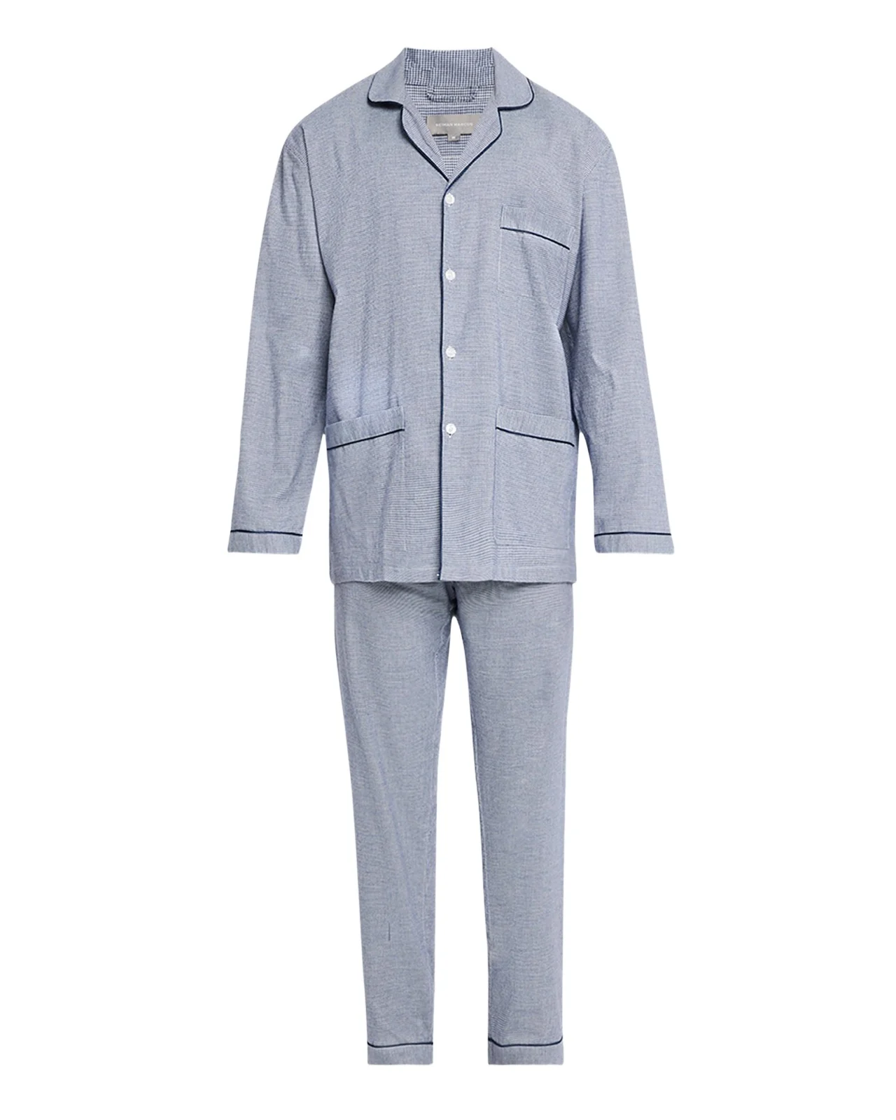 Men's Cotton Micro-Check Long Pajama Set Men's Cotton Micro-Check Long Pajama Set