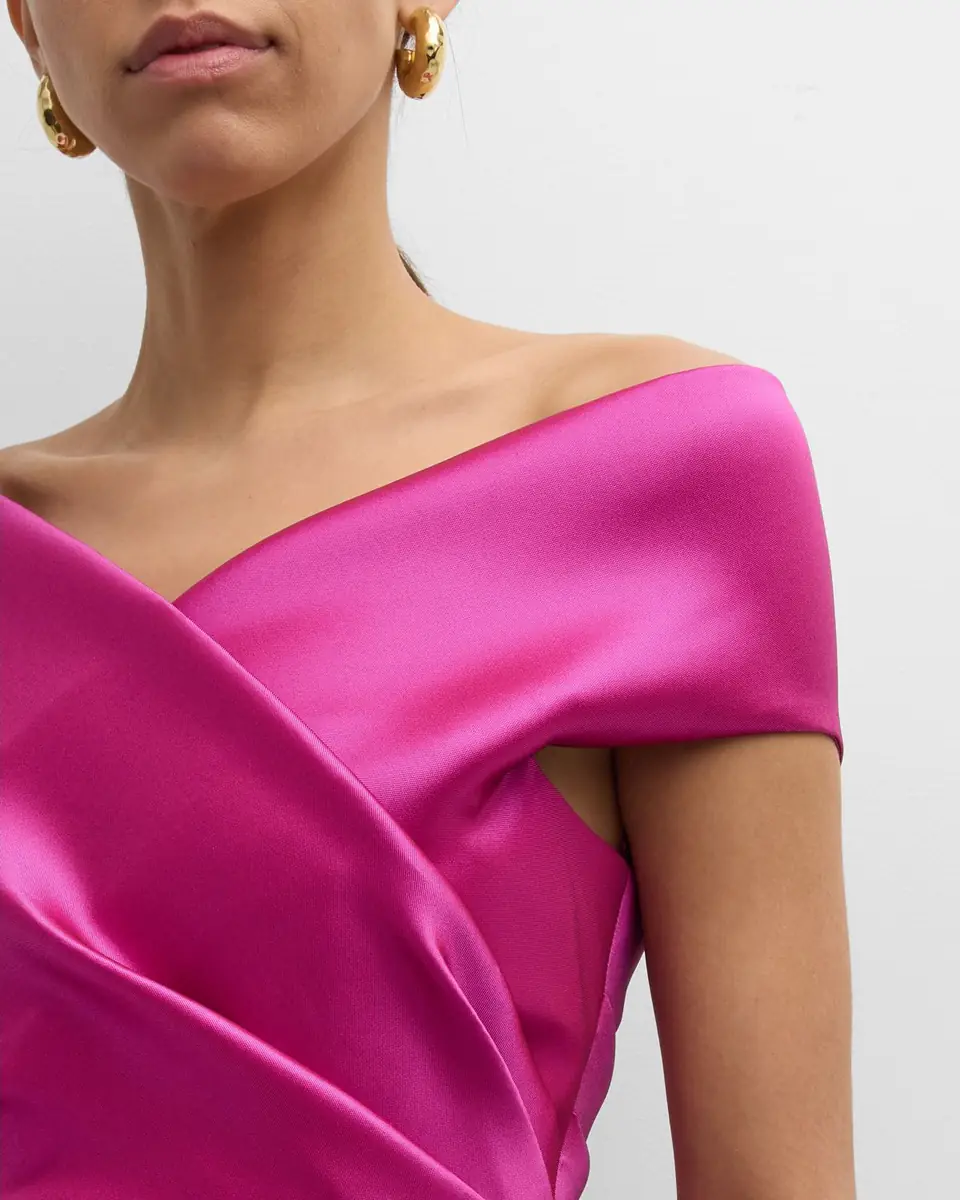 Rickie Freeman for Teri Jon Pleated Off-Shoulder Peplum Gown | Thumbnail 5 Rickie Freeman for Teri Jon Pleated Off-Shoulder Peplum Gown | Thumbnail 5