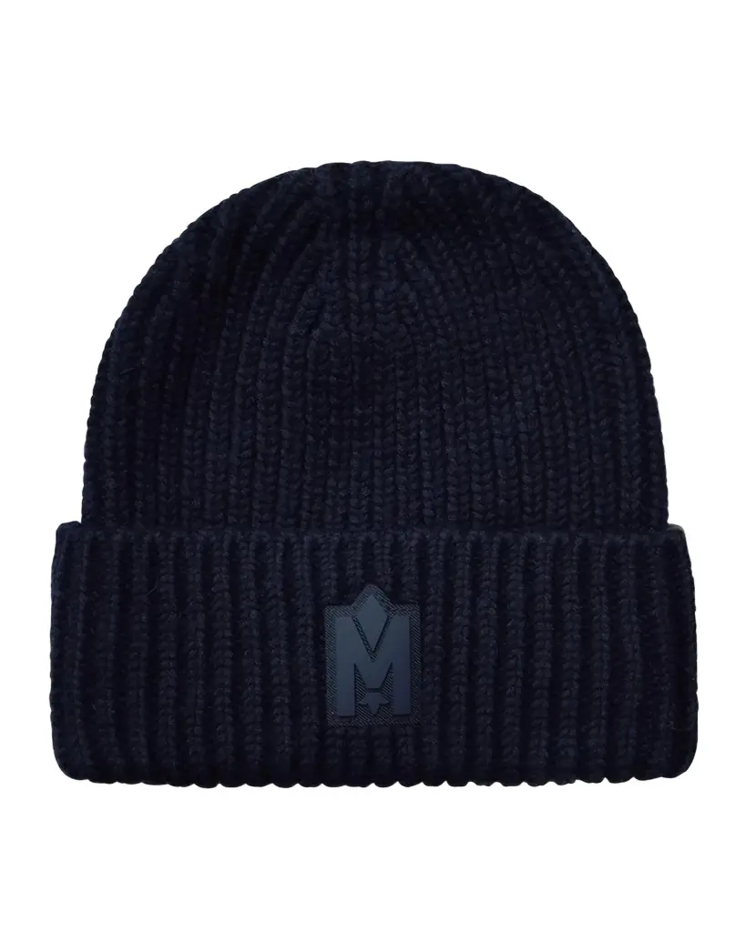 Mackage Men's M-Logo Patch Beanie Hat | Image 1 Mackage Men's M-Logo Patch Beanie Hat | Image 1