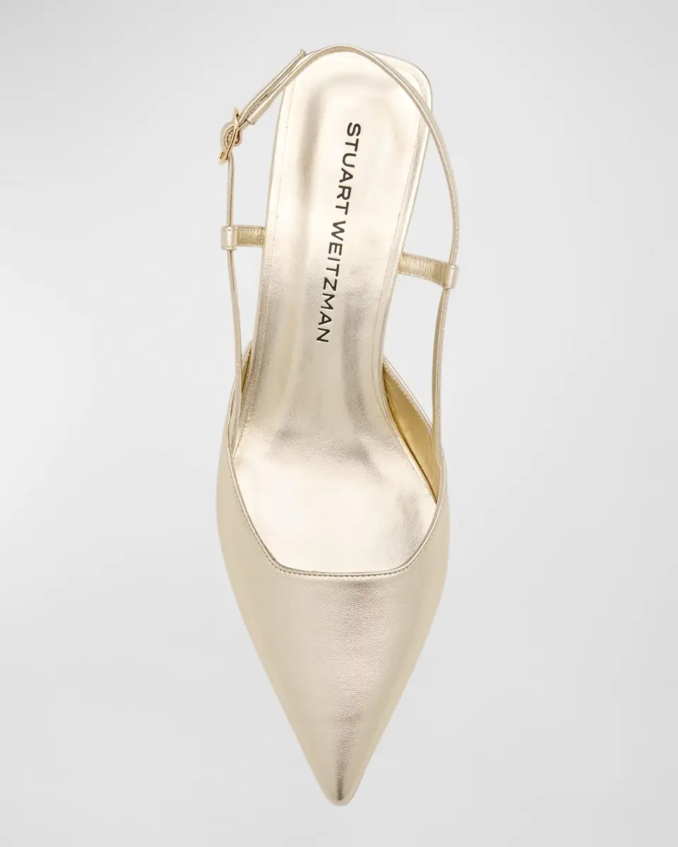 Stuart Weitzman Vinnie Metallic Kitten Slingback Pumps | Thumbnail 5