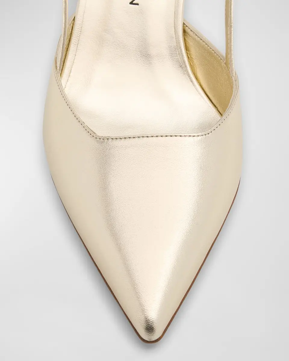 Stuart Weitzman Vinnie Metallic Kitten Slingback Pumps | Thumbnail 6