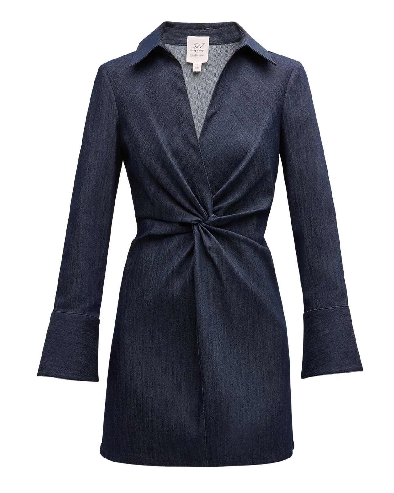 Mckenna Twisted Denim Long-Sleeve Mini Dress