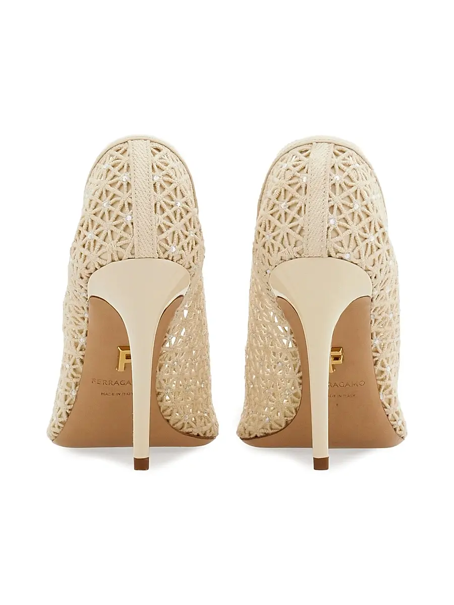 Ferragamo Women's Sol 95MM Lace Stiletto Pumps | Thumbnail 3 Ferragamo Women's Sol 95MM Lace Stiletto Pumps | Thumbnail 3