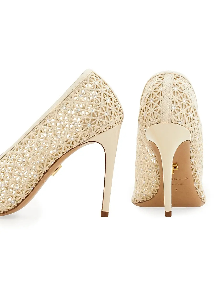 Ferragamo Women's Sol 95MM Lace Stiletto Pumps | Thumbnail 6 Ferragamo Women's Sol 95MM Lace Stiletto Pumps | Thumbnail 6
