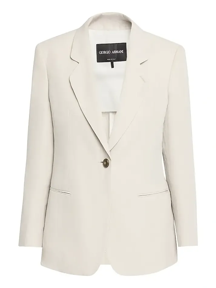 Women's Linen Single-Breasted Blazer Women's Linen Single-Breasted Blazer
