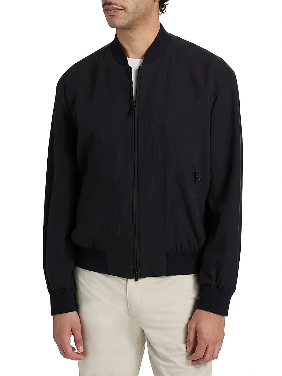 Giorgio Armani Men's Cotton-Blend Bomber Jacket | Thumbnail 3 Giorgio Armani Men's Cotton-Blend Bomber Jacket | Thumbnail 3