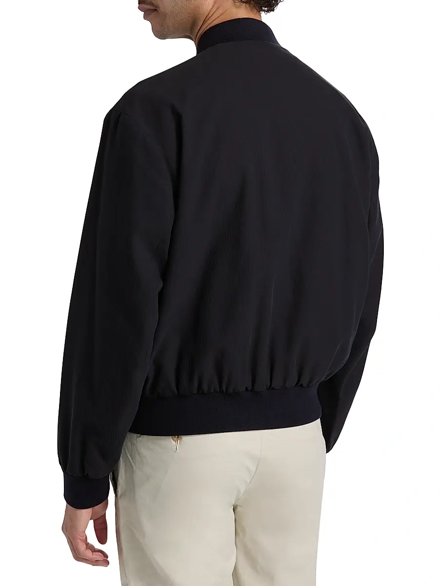 Giorgio Armani Men's Cotton-Blend Bomber Jacket | Thumbnail 5 Giorgio Armani Men's Cotton-Blend Bomber Jacket | Thumbnail 5