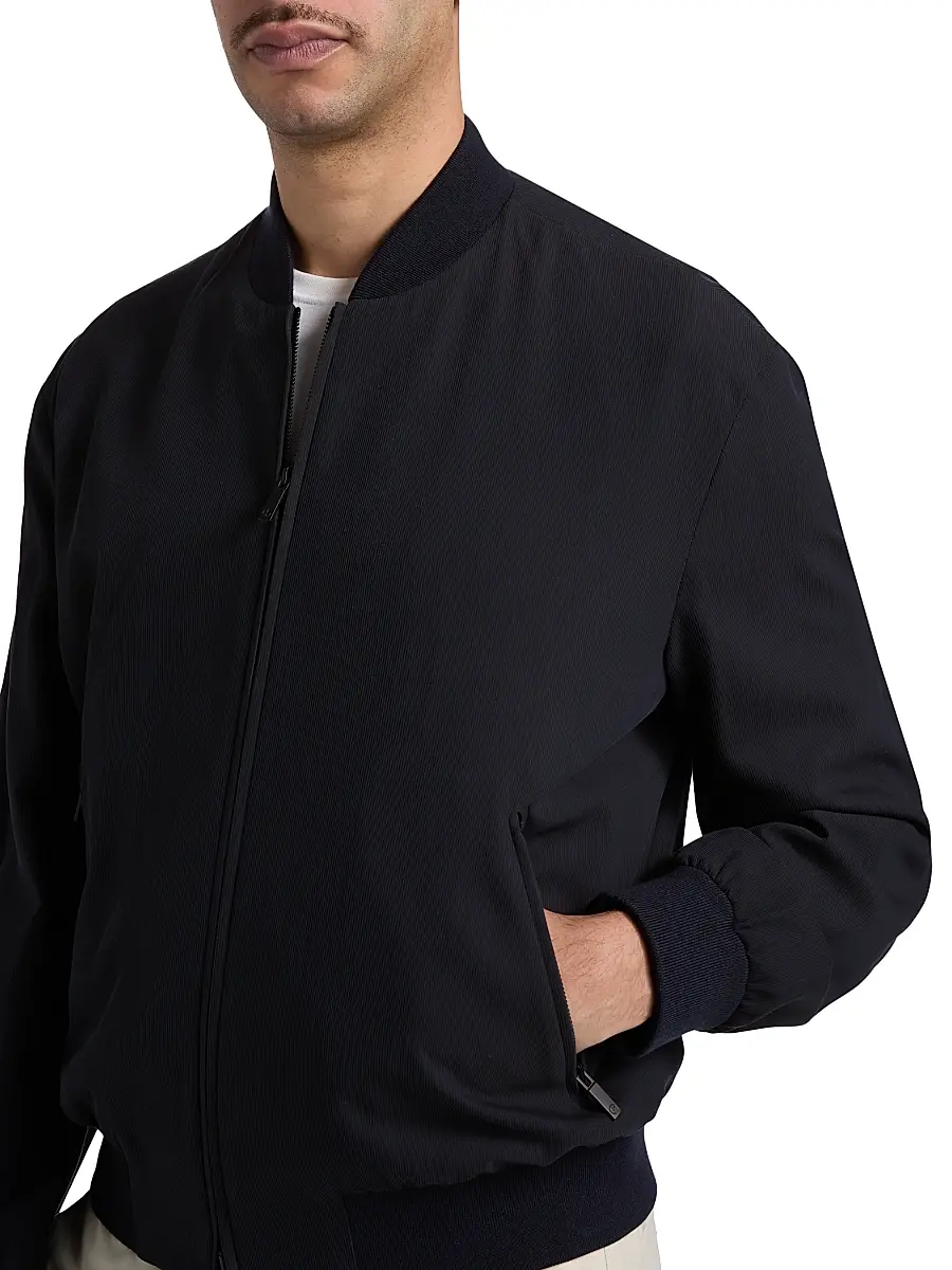 Giorgio Armani Men's Cotton-Blend Bomber Jacket | Thumbnail 6 Giorgio Armani Men's Cotton-Blend Bomber Jacket | Thumbnail 6