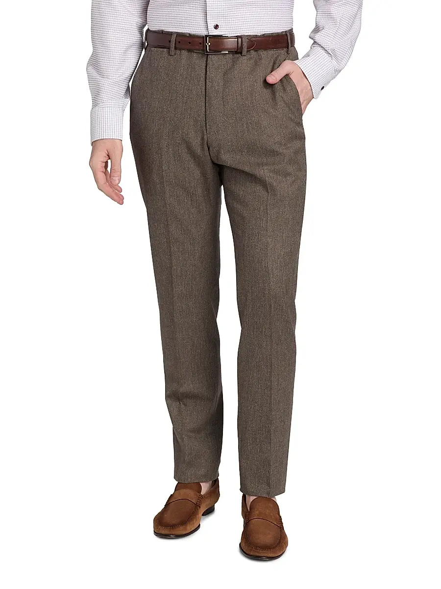 Emporio Armani Men's Flat Front Wool Trousers | Thumbnail 3 Emporio Armani Men's Flat Front Wool Trousers | Thumbnail 3