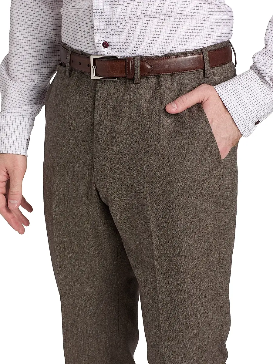 Emporio Armani Men's Flat Front Wool Trousers | Thumbnail 6 Emporio Armani Men's Flat Front Wool Trousers | Thumbnail 6
