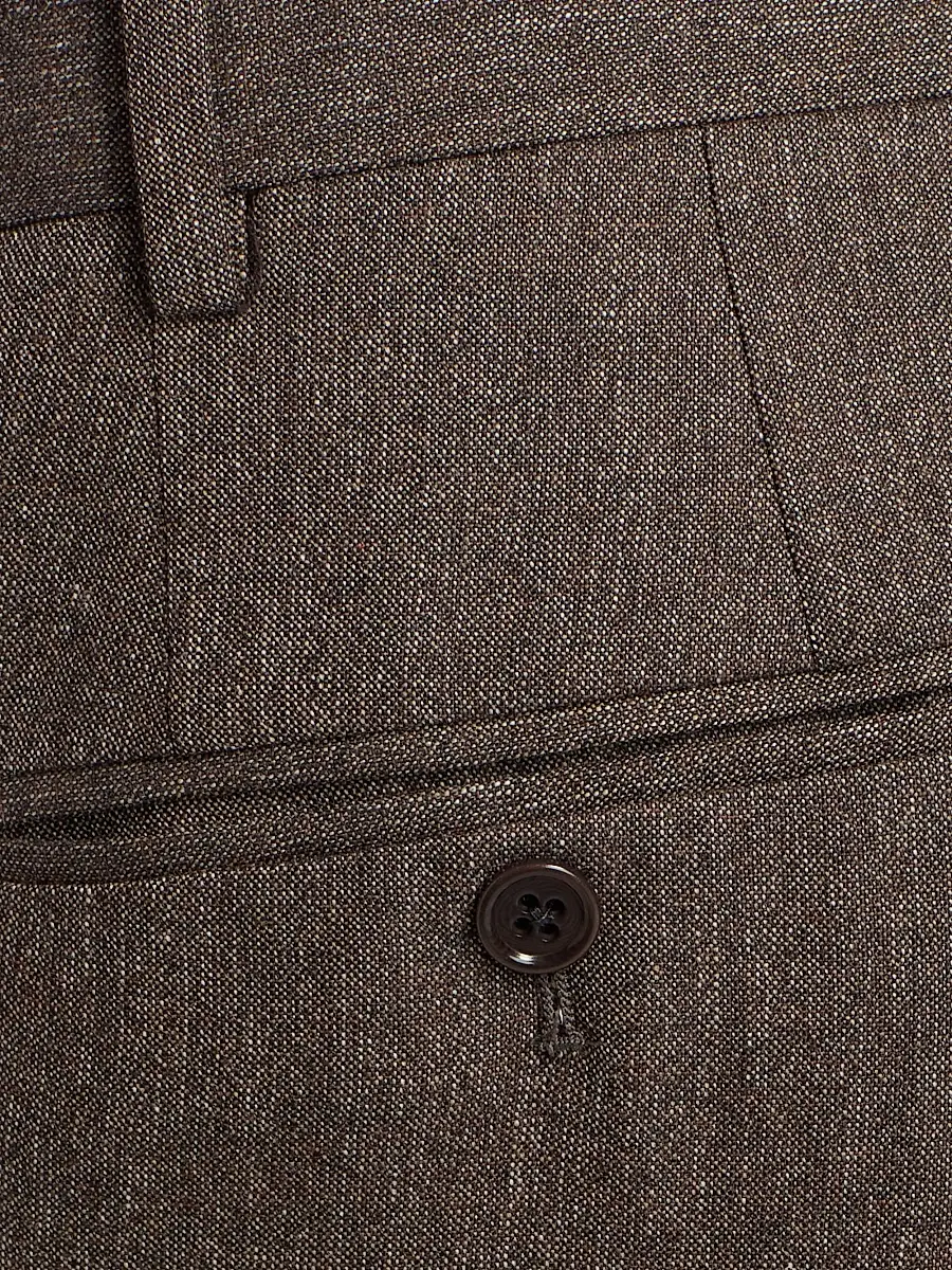 Emporio Armani Men's Flat Front Wool Trousers | Thumbnail 7 Emporio Armani Men's Flat Front Wool Trousers | Thumbnail 7