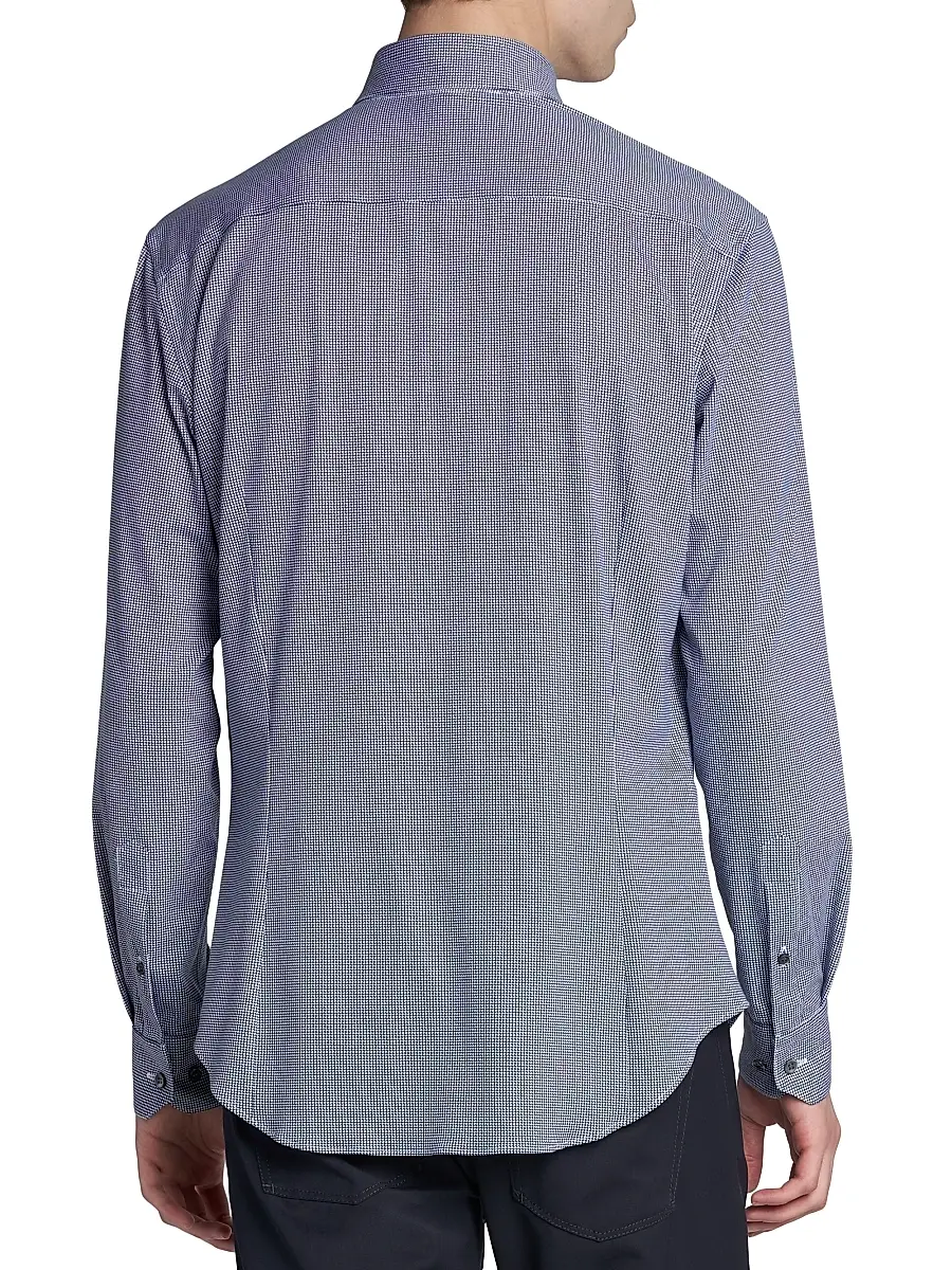 Giorgio Armani Men's Printed Cotton-Blend Jersey Shirt | Thumbnail 5
