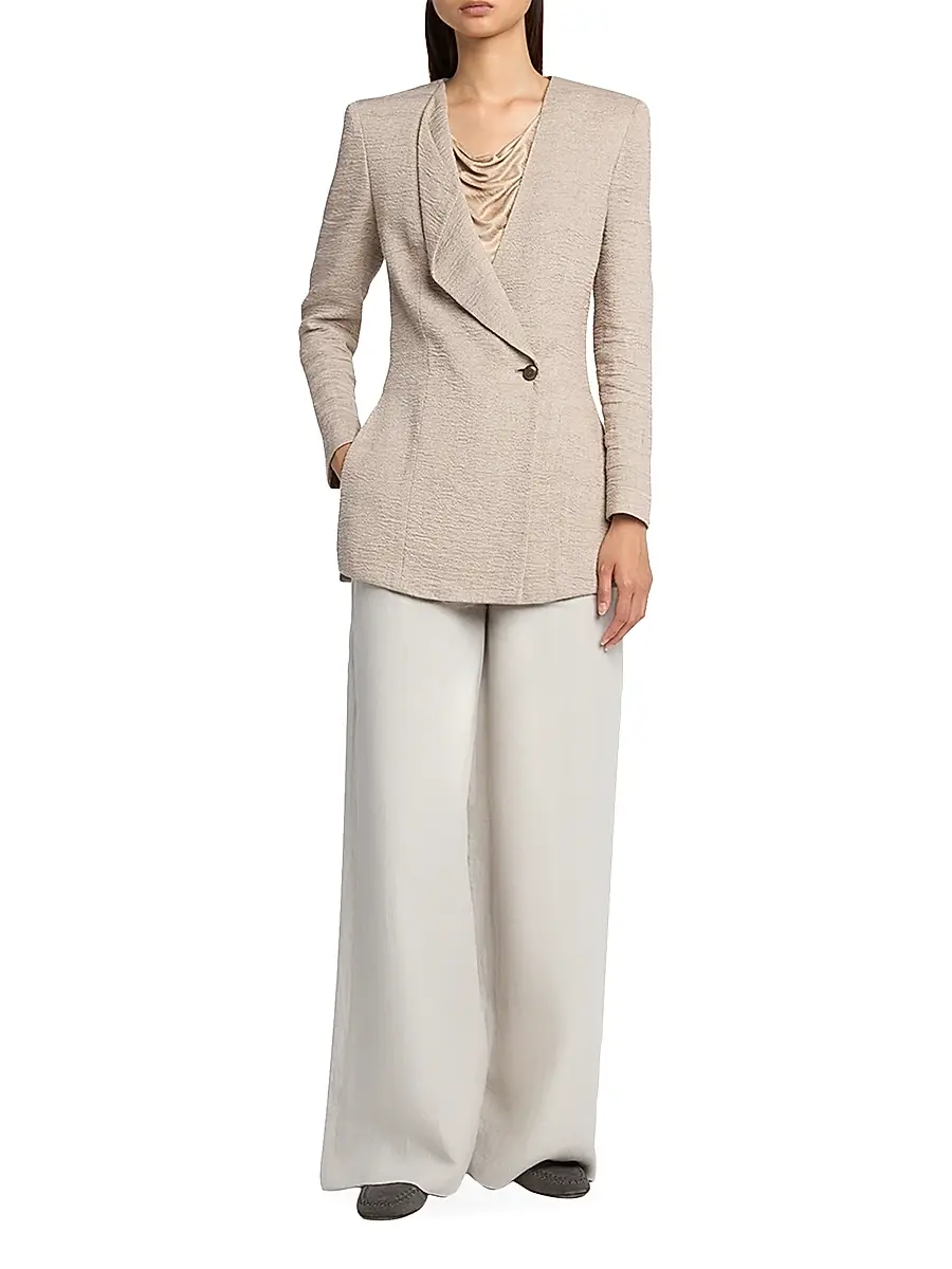 Giorgio Armani Women's Linen Straight-Leg Trousers | Thumbnail 2 Giorgio Armani Women's Linen Straight-Leg Trousers | Thumbnail 2