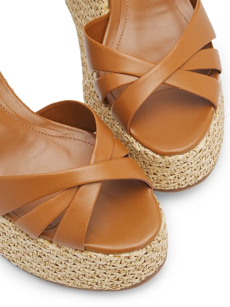 Schutz Women's Keefa 120MM Leather-Raffia Wedge Sandals | Thumbnail 6 Schutz Women's Keefa 120MM Leather-Raffia Wedge Sandals | Thumbnail 6