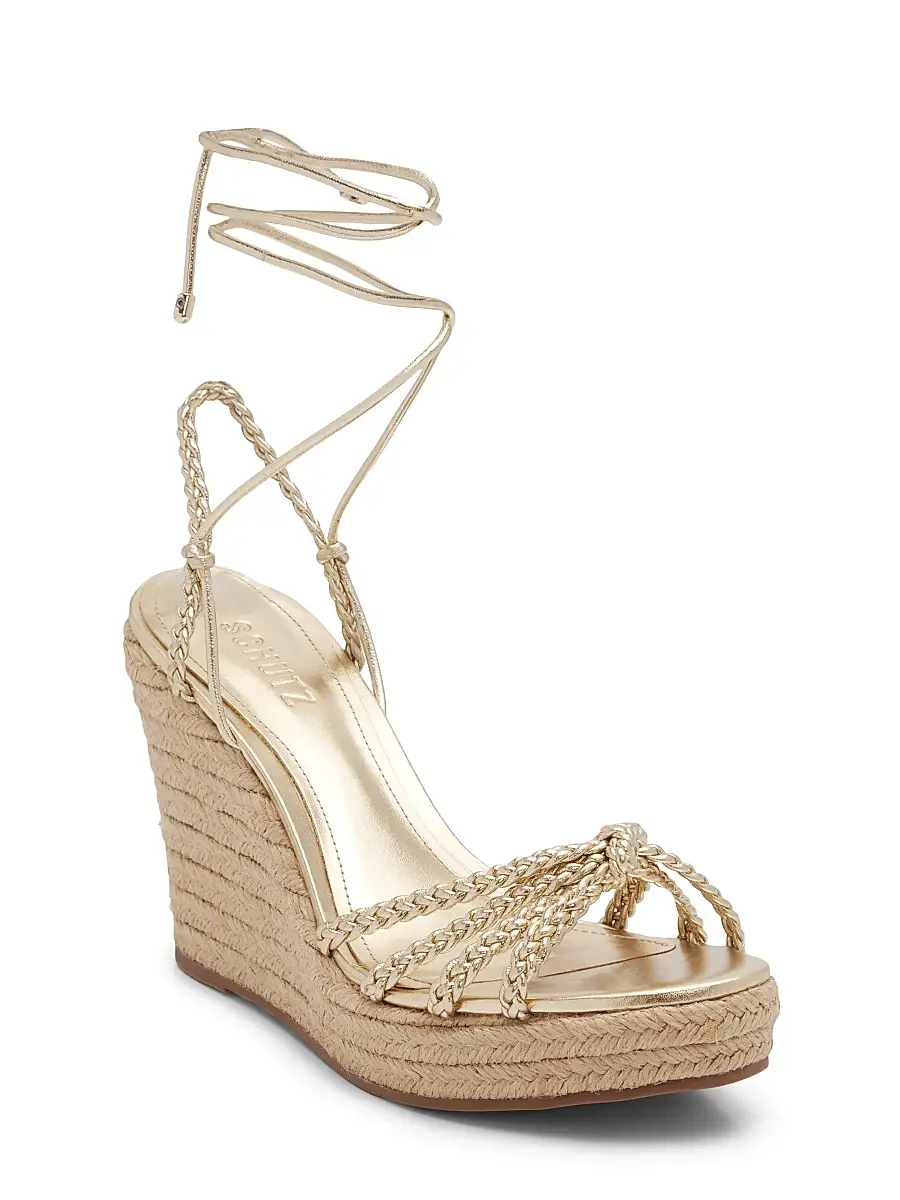 Schutz Women's Adele 95MM Leather Ankle-Wrap Wedge Sandals | Thumbnail 2 Schutz Women's Adele 95MM Leather Ankle-Wrap Wedge Sandals | Thumbnail 2