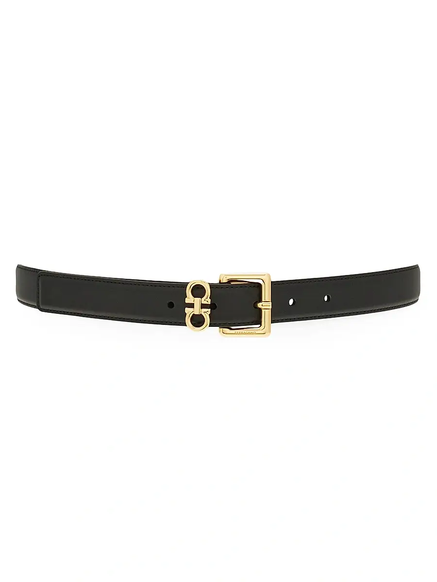 Ferragamo Women's Gancio Slim Leather Belt | Thumbnail 3 Ferragamo Women's Gancio Slim Leather Belt | Thumbnail 3