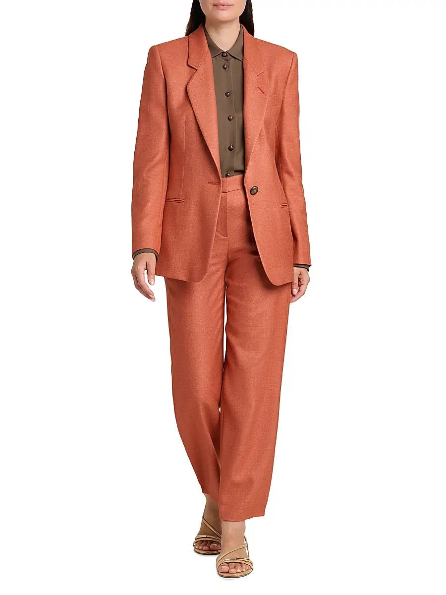 Giorgio Armani Women's Silk-Wool Single-Button Blazer | Thumbnail 2 Giorgio Armani Women's Silk-Wool Single-Button Blazer | Thumbnail 2