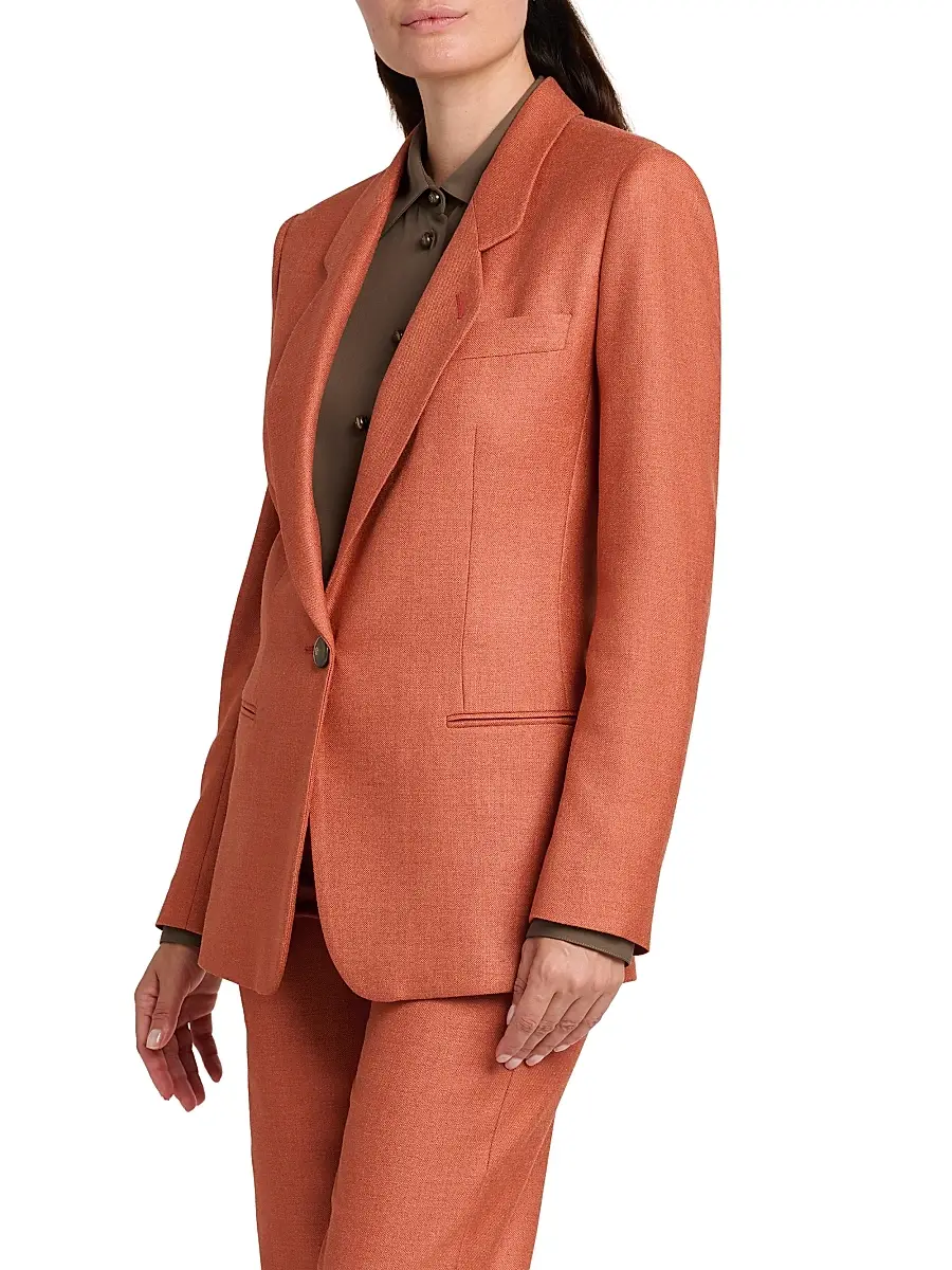 Giorgio Armani Women's Silk-Wool Single-Button Blazer | Thumbnail 4 Giorgio Armani Women's Silk-Wool Single-Button Blazer | Thumbnail 4
