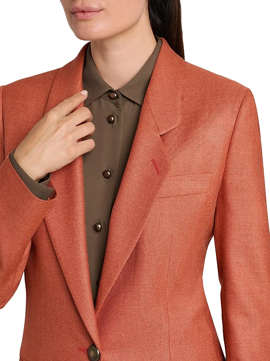 Giorgio Armani Women's Silk-Wool Single-Button Blazer | Thumbnail 6 Giorgio Armani Women's Silk-Wool Single-Button Blazer | Thumbnail 6