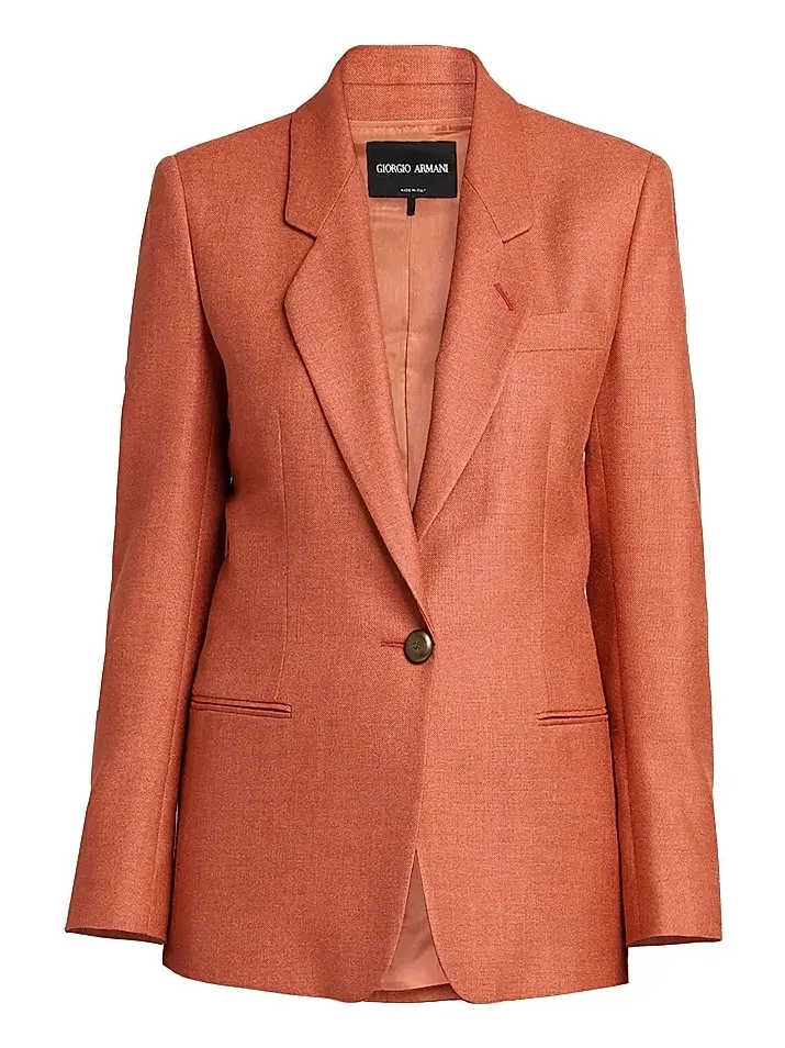 Women's Silk-Wool Single-Button Blazer