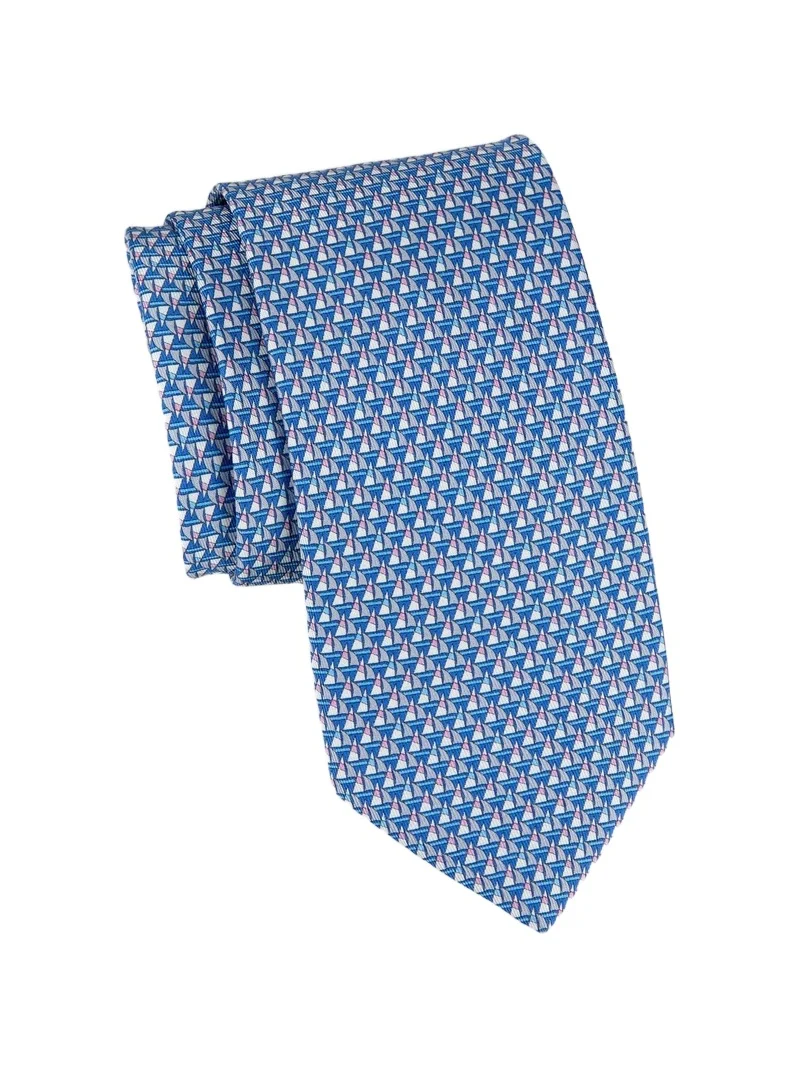 Ferragamo Men's Ancora Sailboat Silk Tie