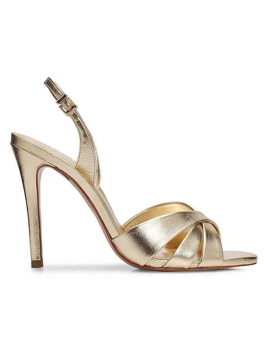 Schutz Women's Keefa 110MM Leather Sandals - Platinum - Size 8 | Image 1 Schutz Women's Keefa 110MM Leather Sandals - Platinum - Size 8 | Image 1