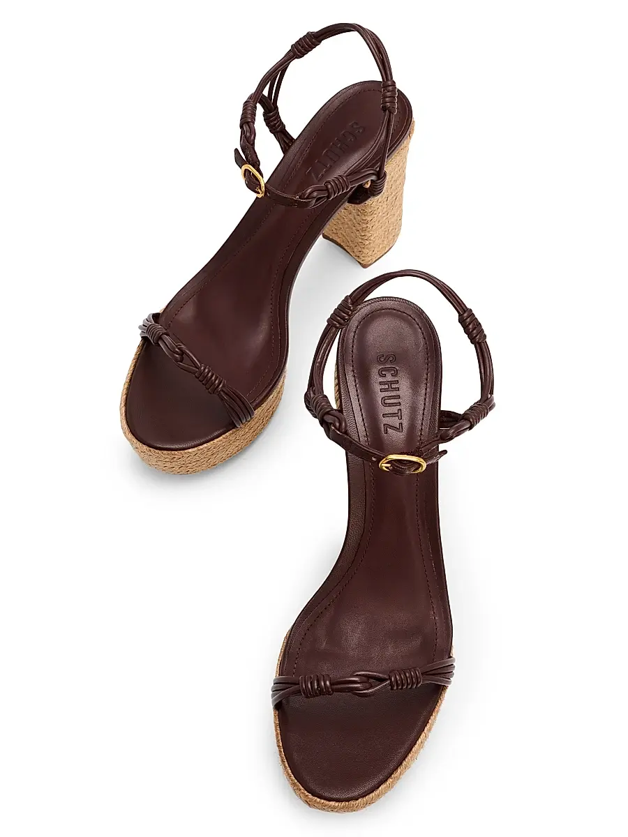 Schutz Women's Nara 100MM Leather Espadrille Platform Sandals | Thumbnail 4 Schutz Women's Nara 100MM Leather Espadrille Platform Sandals | Thumbnail 4