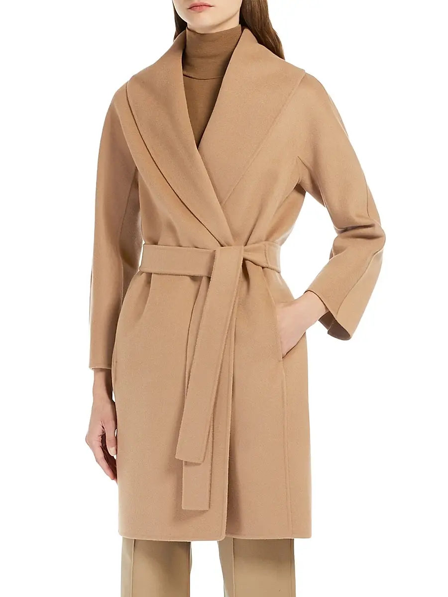 Max Mara Women's Double Faced Wool Robe Coat | Thumbnail 3